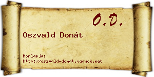 Oszvald Donát névjegykártya